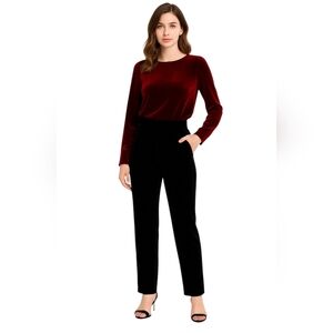 Yumi Kim City Slickers Black Velvet Pants Event Evening Holiday Party Cocktail